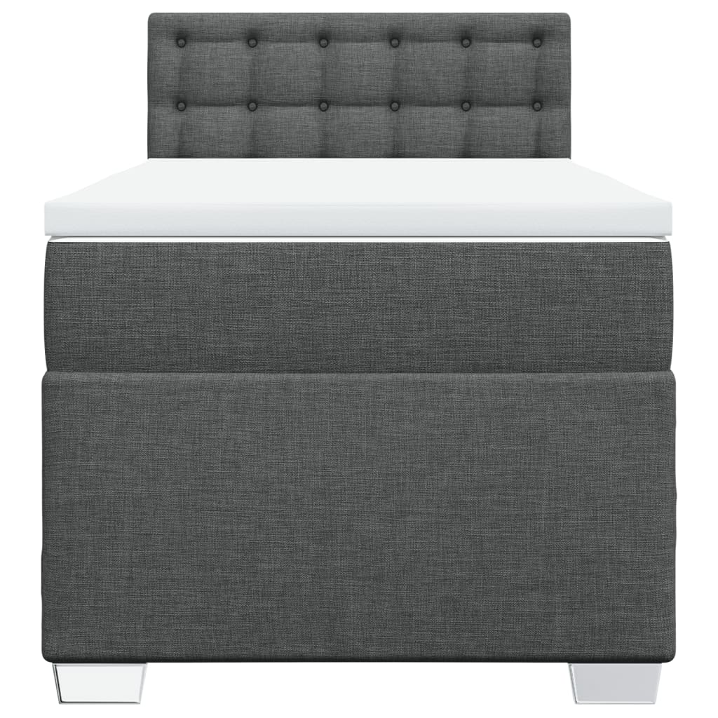 vidaXL Κρεβάτι Boxspring με Στρώμα Σκούρο Γκρι 80x200 εκ. Υφασμάτινο