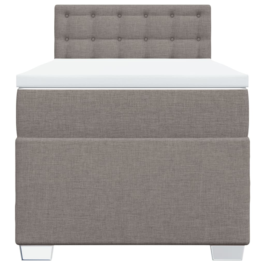 vidaXL Κρεβάτι Boxspring με Στρώμα Taupe 80x200 εκ. Υφασμάτινο
