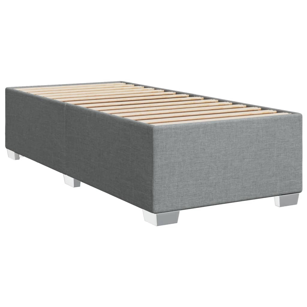 vidaXL Κρεβάτι Boxspring με Στρώμα Ανοιχτό Γκρι 90x190 εκ. Υφασμάτινο