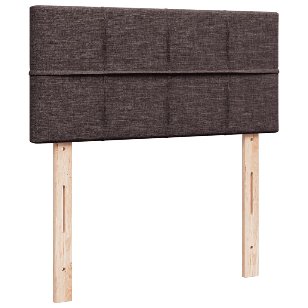 vidaXL Κρεβάτι Boxspring με Στρώμα Σκούρο Καφέ 90x190 εκ. Υφασμάτινο