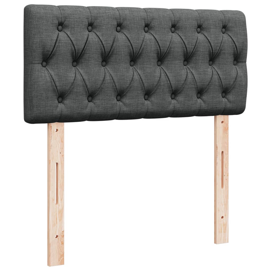 vidaXL Κρεβάτι Boxspring με Στρώμα Σκούρο Γκρι 90x190 εκ. Υφασμάτινο