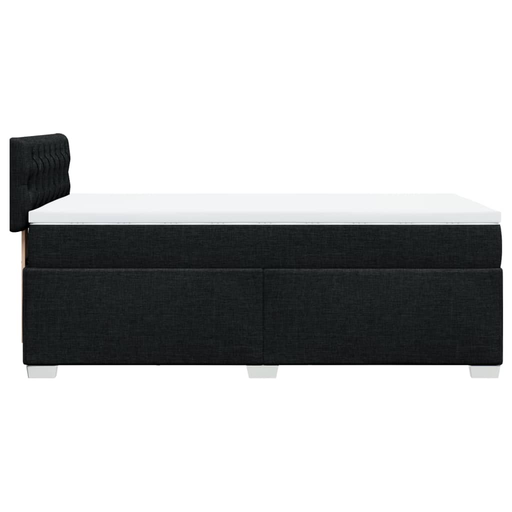 vidaXL Κρεβάτι Boxspring με Στρώμα Μαύρο 90x190 εκ.Υφασμάτινο