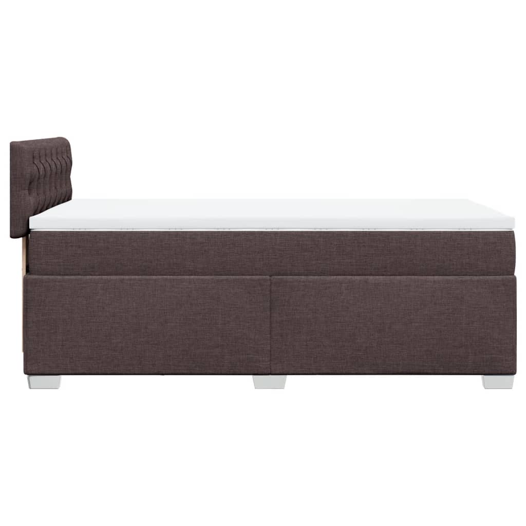 vidaXL Κρεβάτι Boxspring με Στρώμα Σκούρο Καφέ 90x190 εκ. Υφασμάτινο