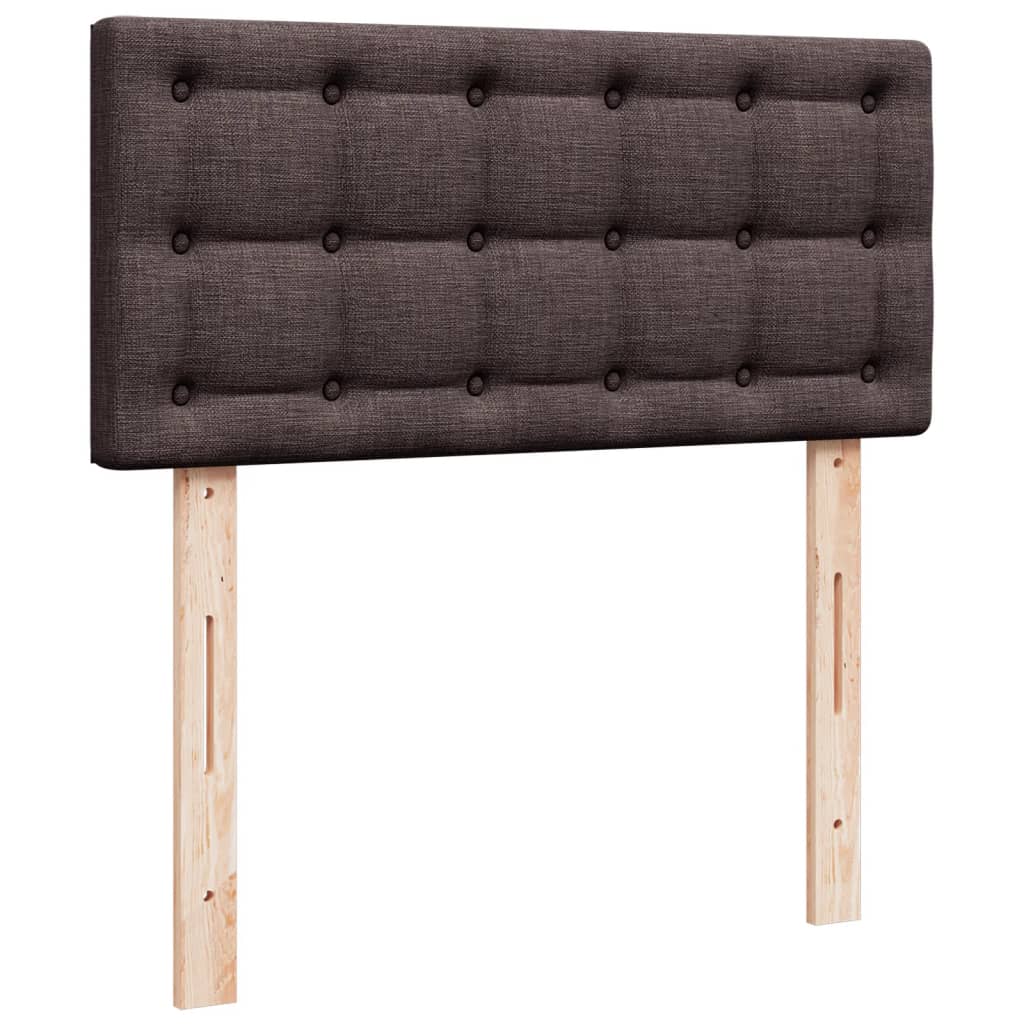 vidaXL Κρεβάτι Boxspring με Στρώμα Σκούρο Καφέ 90x190 εκ. Υφασμάτινο