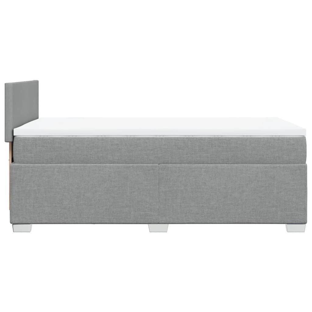 vidaXL Κρεβάτι Boxspring με Στρώμα Ανοιχτό Γκρι 90x200 εκ. Υφασμάτινο