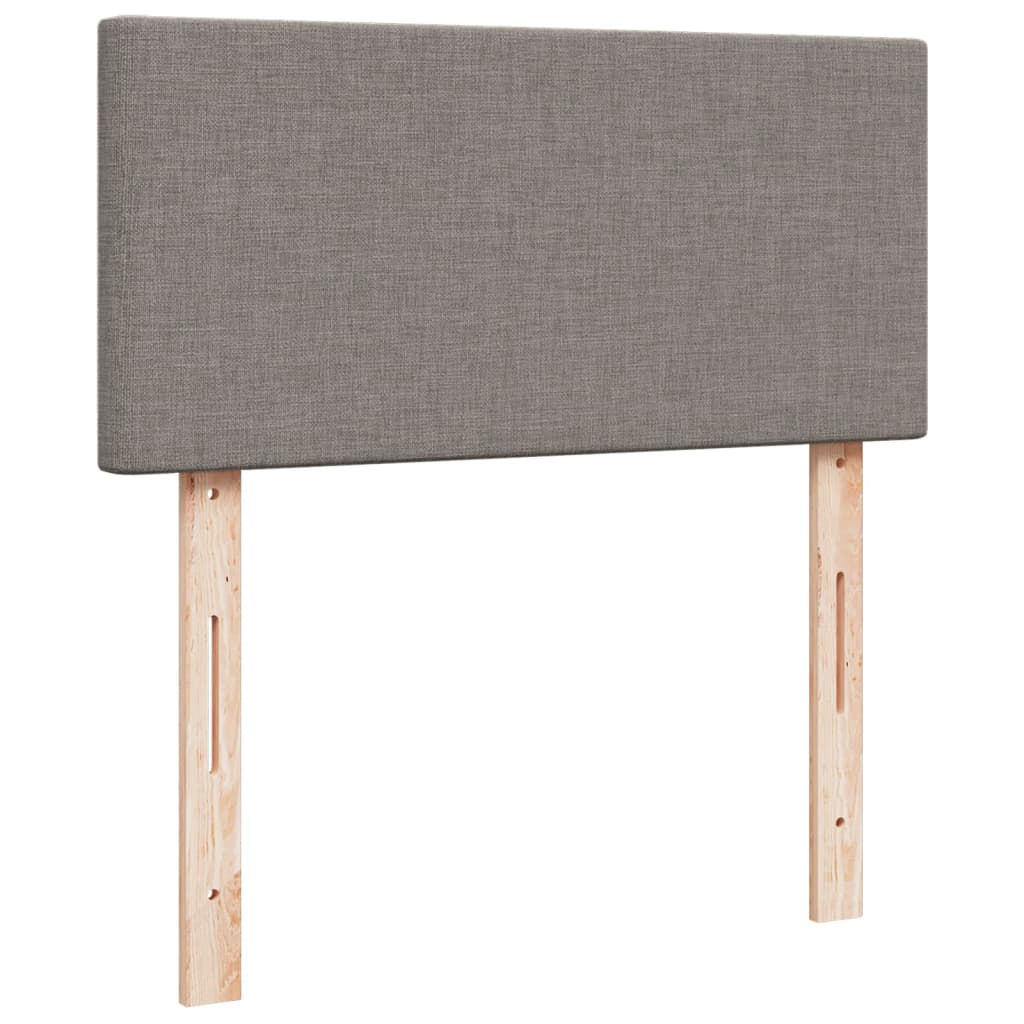vidaXL Κρεβάτι Boxspring με Στρώμα Taupe 90x200 εκ. Υφασμάτινο