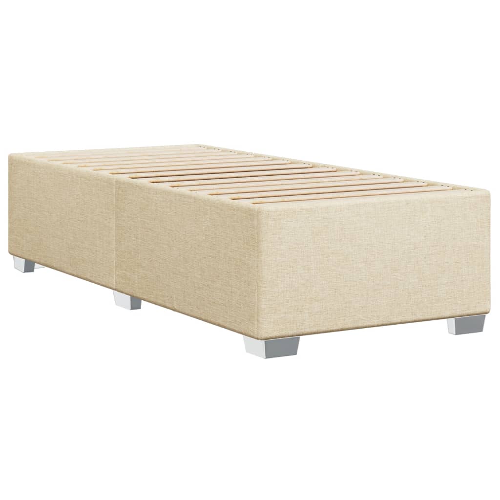 vidaXL Κρεβάτι Boxspring με Στρώμα Κρεμ 90x200 εκ.Υφασμάτινο