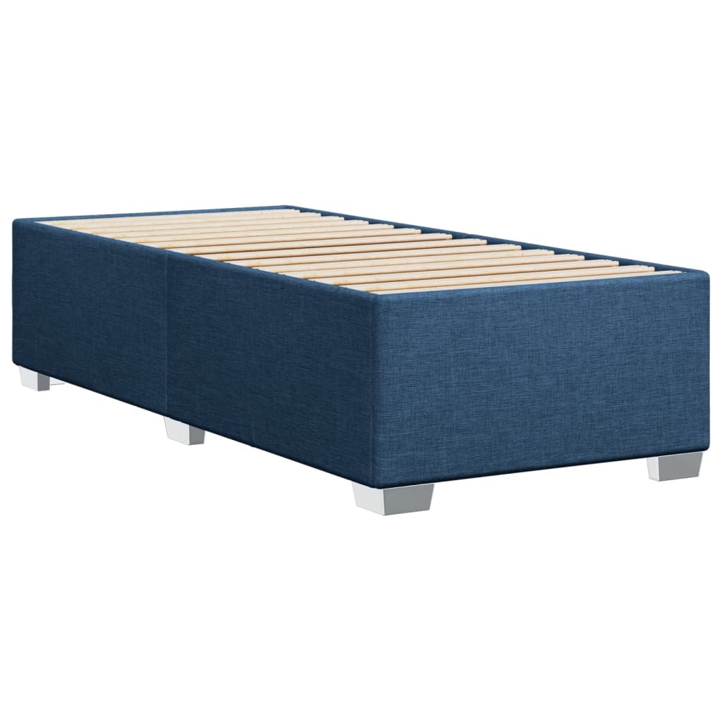 vidaXL Κρεβάτι Boxspring με Στρώμα Μπλε 90x200 εκ.Υφασμάτινο