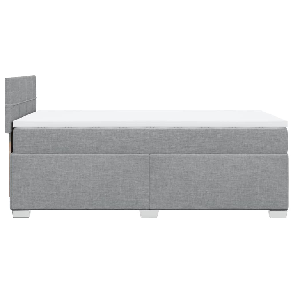 vidaXL Κρεβάτι Boxspring με Στρώμα Ανοιχτό Γκρι 90x200 εκ. Υφασμάτινο