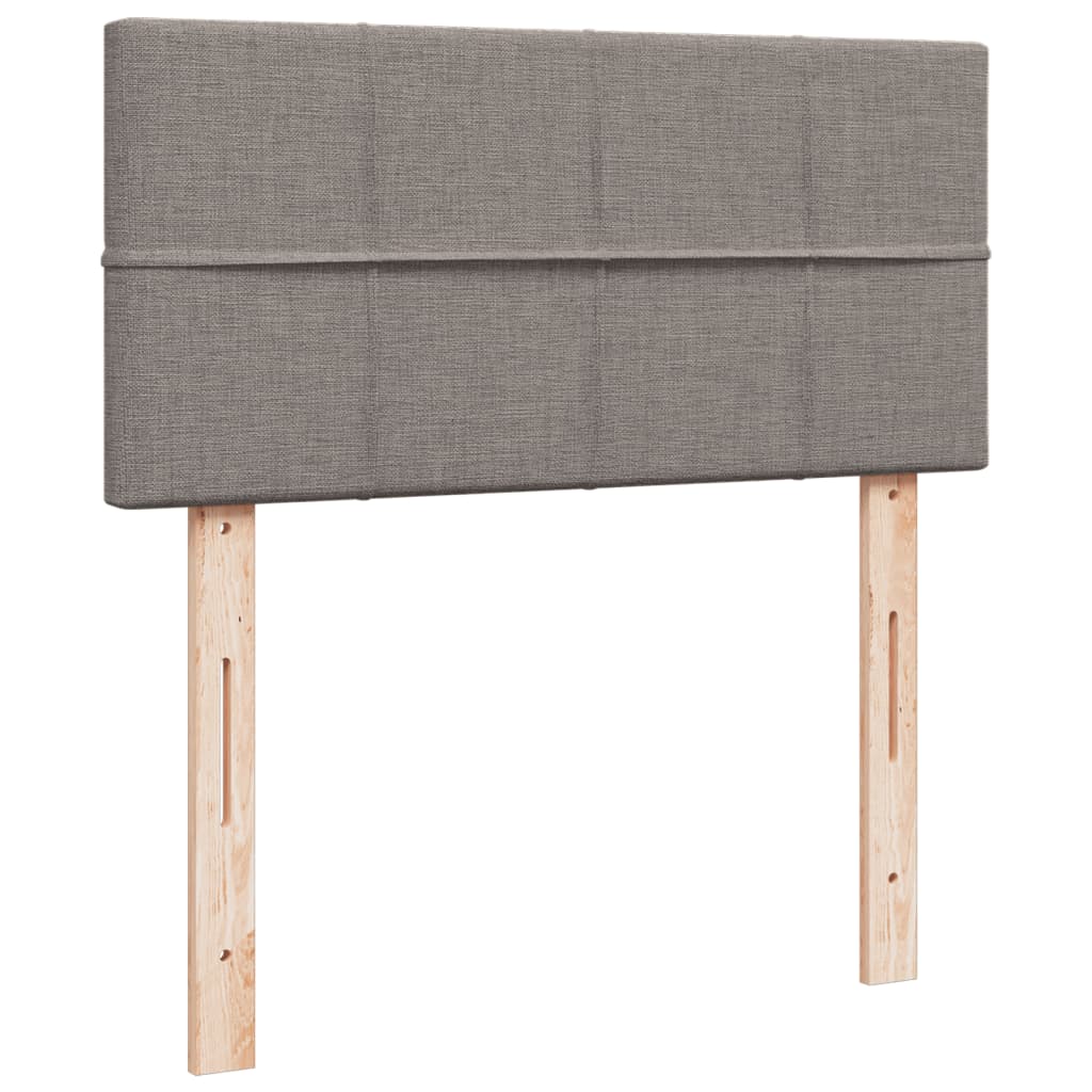 vidaXL Κρεβάτι Boxspring με Στρώμα Taupe 90x200 εκ. Υφασμάτινο