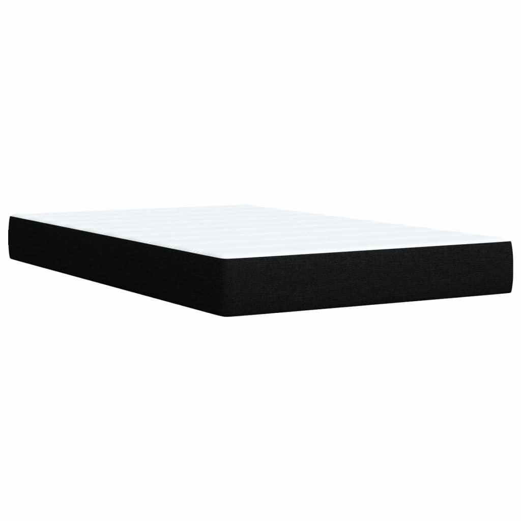 vidaXL Κρεβάτι Boxspring με Στρώμα Μαύρο 90x200 εκ. Υφασμάτινο