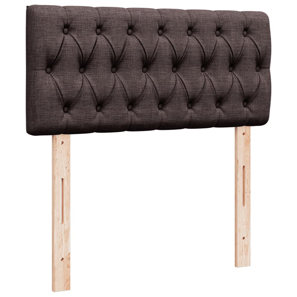 vidaXL Κρεβάτι Boxspring με Στρώμα Σκούρο Καφέ 90x200 εκ. Υφασμάτινο