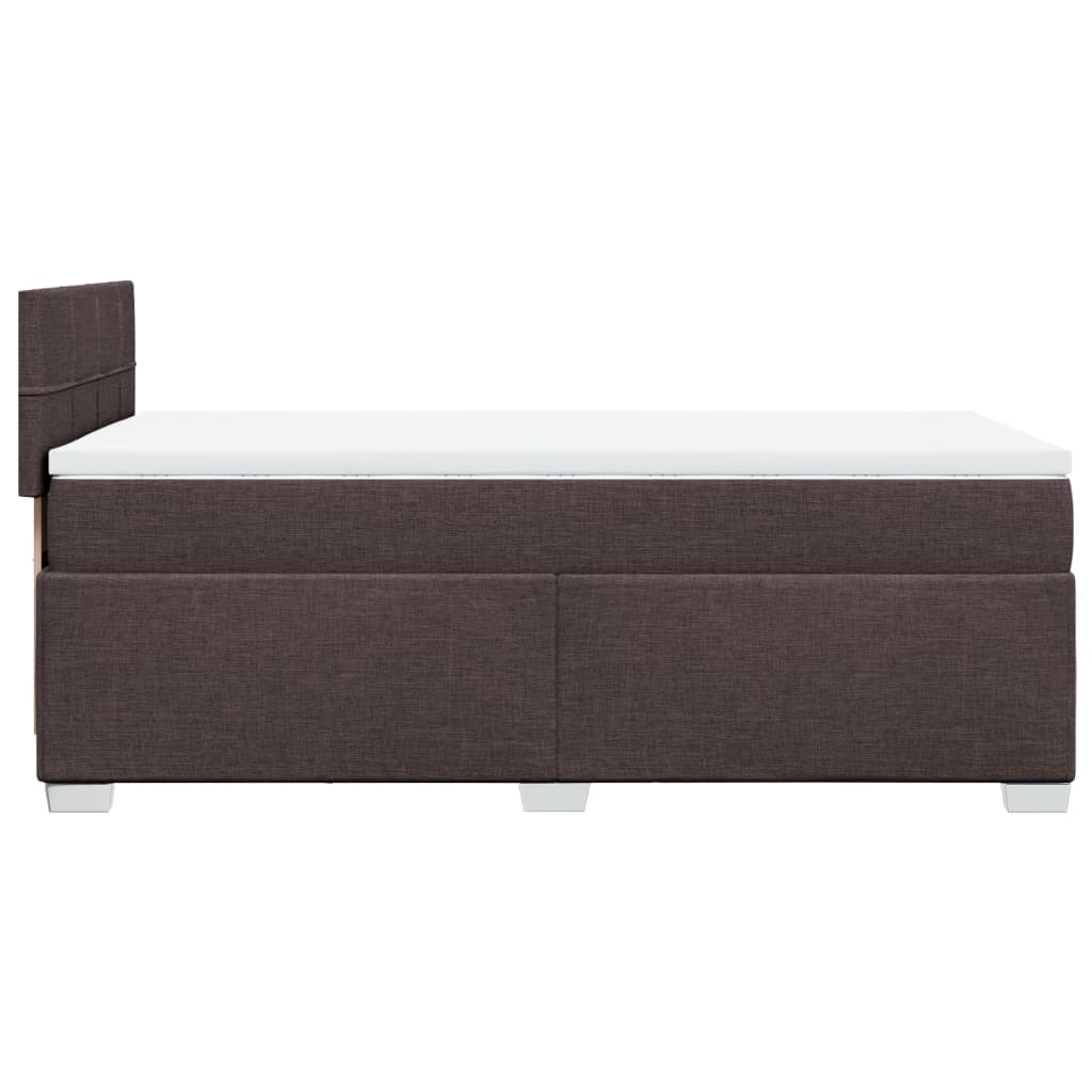 vidaXL Κρεβάτι Boxspring με Στρώμα Σκούρο Καφέ 100x200 εκ. Υφασμάτινο