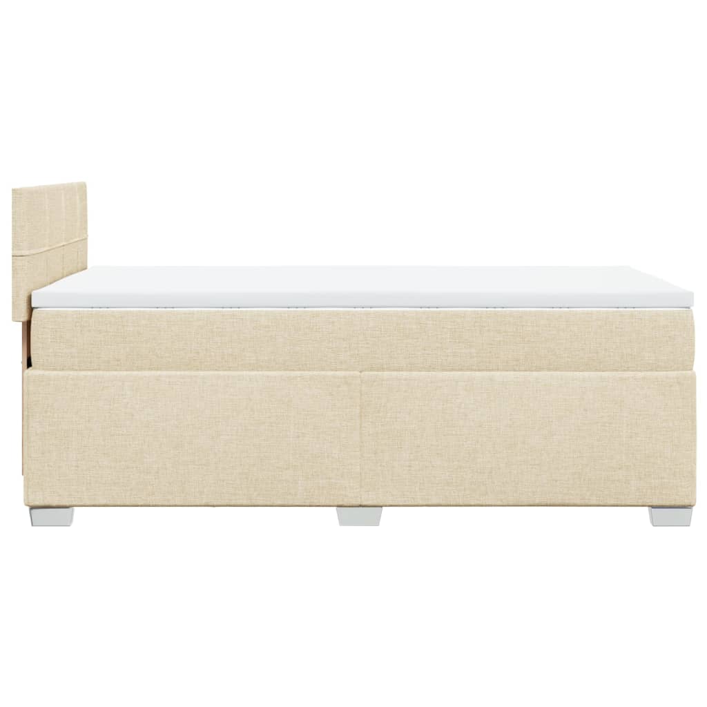 vidaXL Κρεβάτι Boxspring με Στρώμα Κρεμ 100 x 200 εκ. Υφασμάτινο