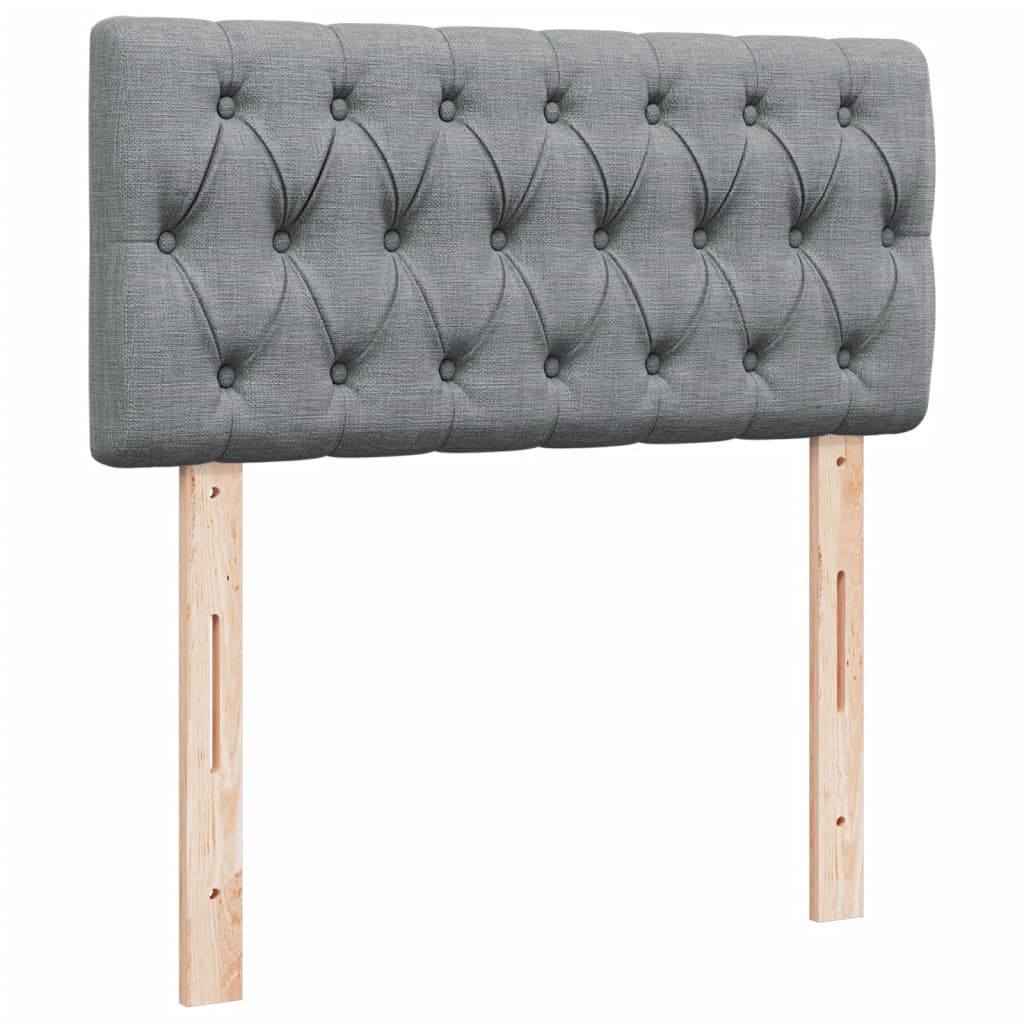 vidaXL Κρεβάτι Boxspring με Στρώμα Ανοιχτό Γκρι 100x200 εκ. Υφασμάτινο