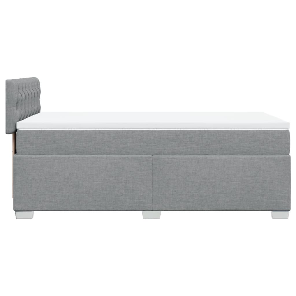 vidaXL Κρεβάτι Boxspring με Στρώμα Ανοιχτό Γκρι 100x200 εκ. Υφασμάτινο