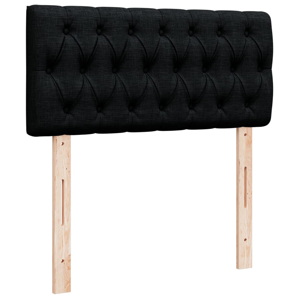vidaXL Κρεβάτι Boxspring με Στρώμα Μαύρο 100 x 200 εκ. Υφασμάτινο