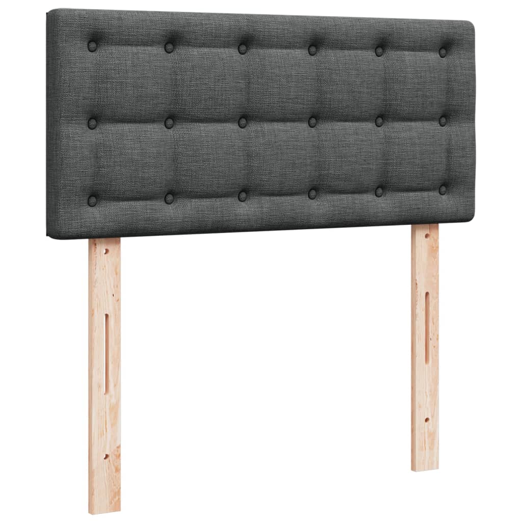vidaXL Κρεβάτι Boxspring με Στρώμα Σκούρο Γκρι 100x200 εκ. Υφασμάτινο