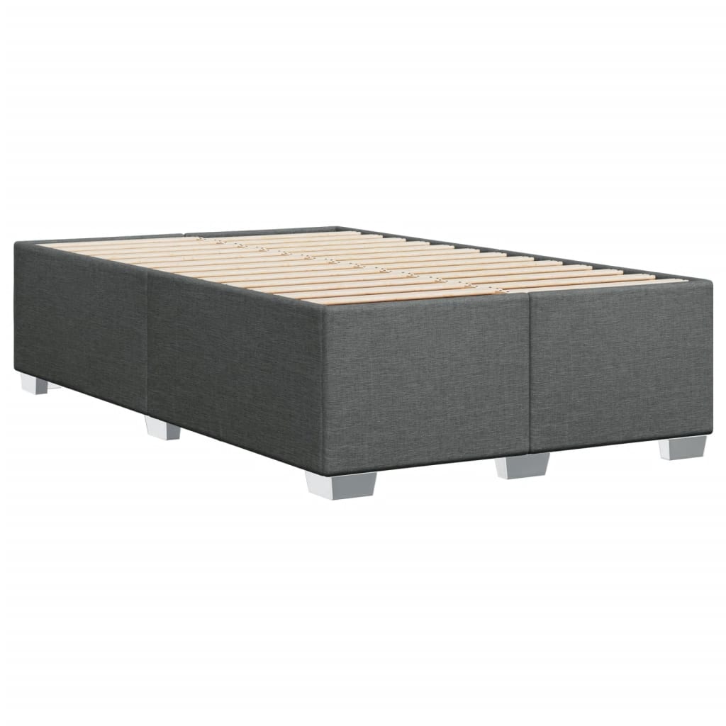 vidaXL Κρεβάτι Boxspring με Στρώμα Σκούρο Γκρι 120x190 εκ Υφασμάτινο