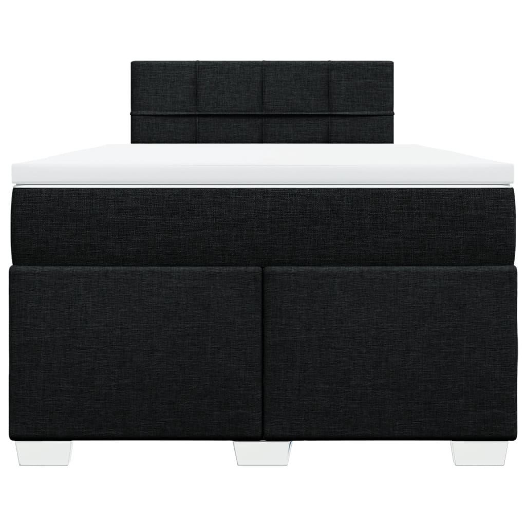 vidaXL Κρεβάτι Boxspring με Στρώμα Μαύρο 120x190 εκ. Υφασμάτινο