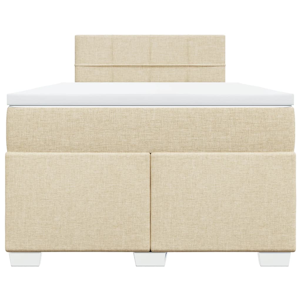 vidaXL Κρεβάτι Boxspring με Στρώμα Κρεμ 120x190 εκ. Υφασμάτινο