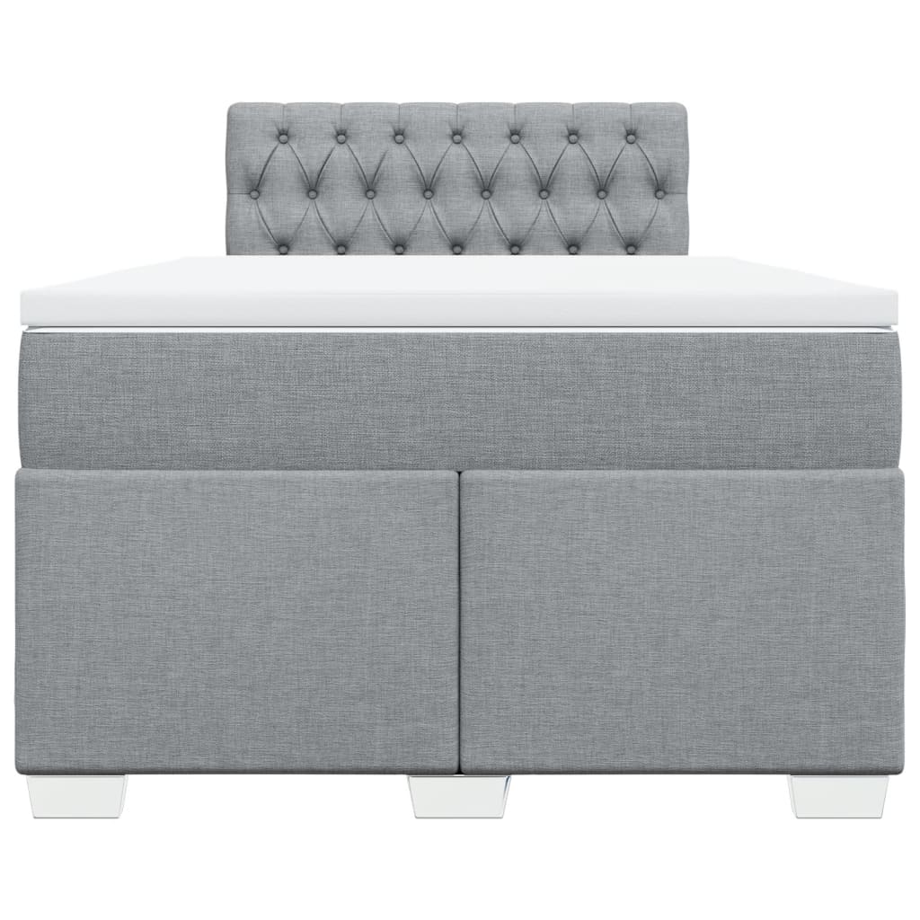 vidaXL Κρεβάτι Boxspring με Στρώμα Ανοιχτό Γκρι 120x190 εκ. Υφασμάτινο