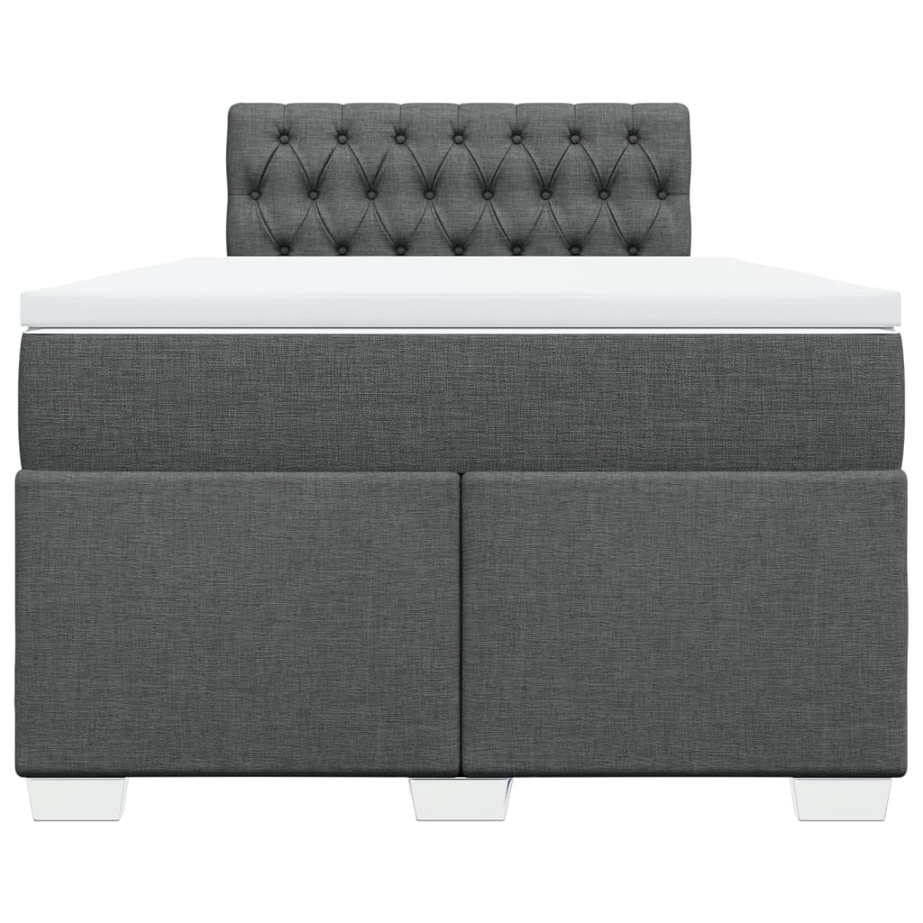 vidaXL Κρεβάτι Boxspring με Στρώμα Σκούρο Γκρι 120x190 εκ Υφασμάτινο