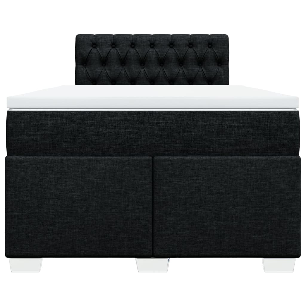 vidaXL Κρεβάτι Boxspring με Στρώμα Μαύρο 120x190 εκ. Υφασμάτινο