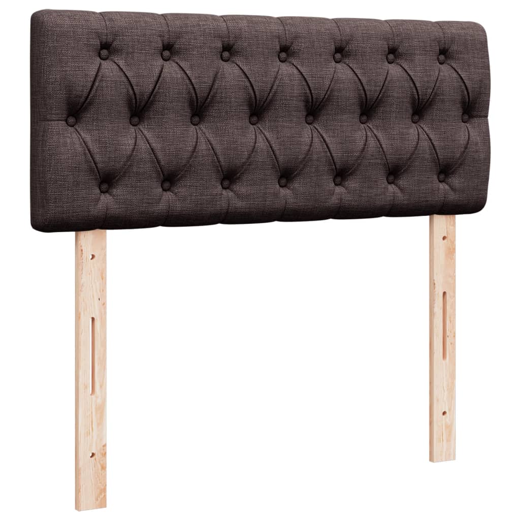 vidaXL Κρεβάτι Boxspring με Στρώμα Σκούρο Καφέ 120x190 εκ Υφασμάτινο