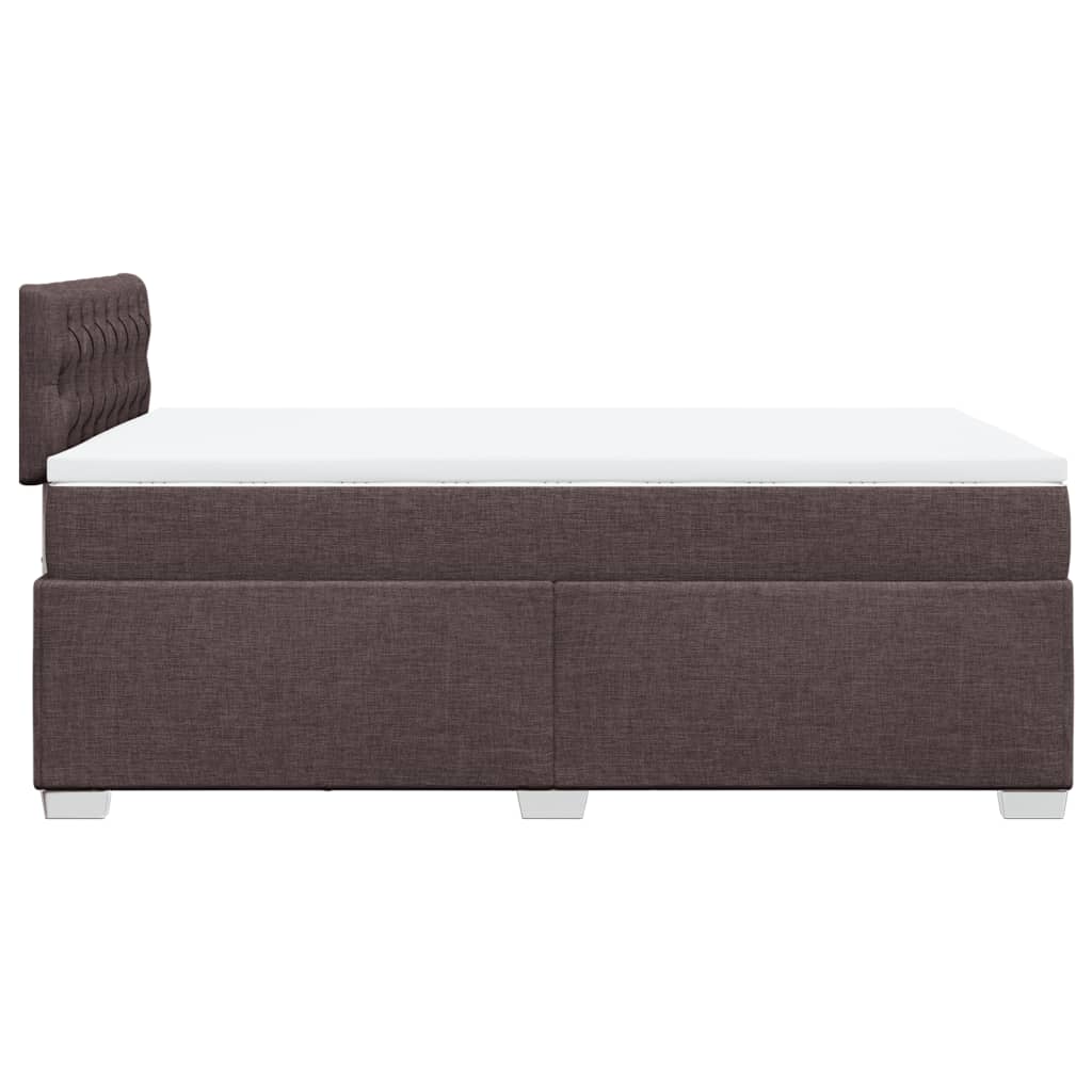 vidaXL Κρεβάτι Boxspring με Στρώμα Σκούρο Καφέ 120x190 εκ Υφασμάτινο
