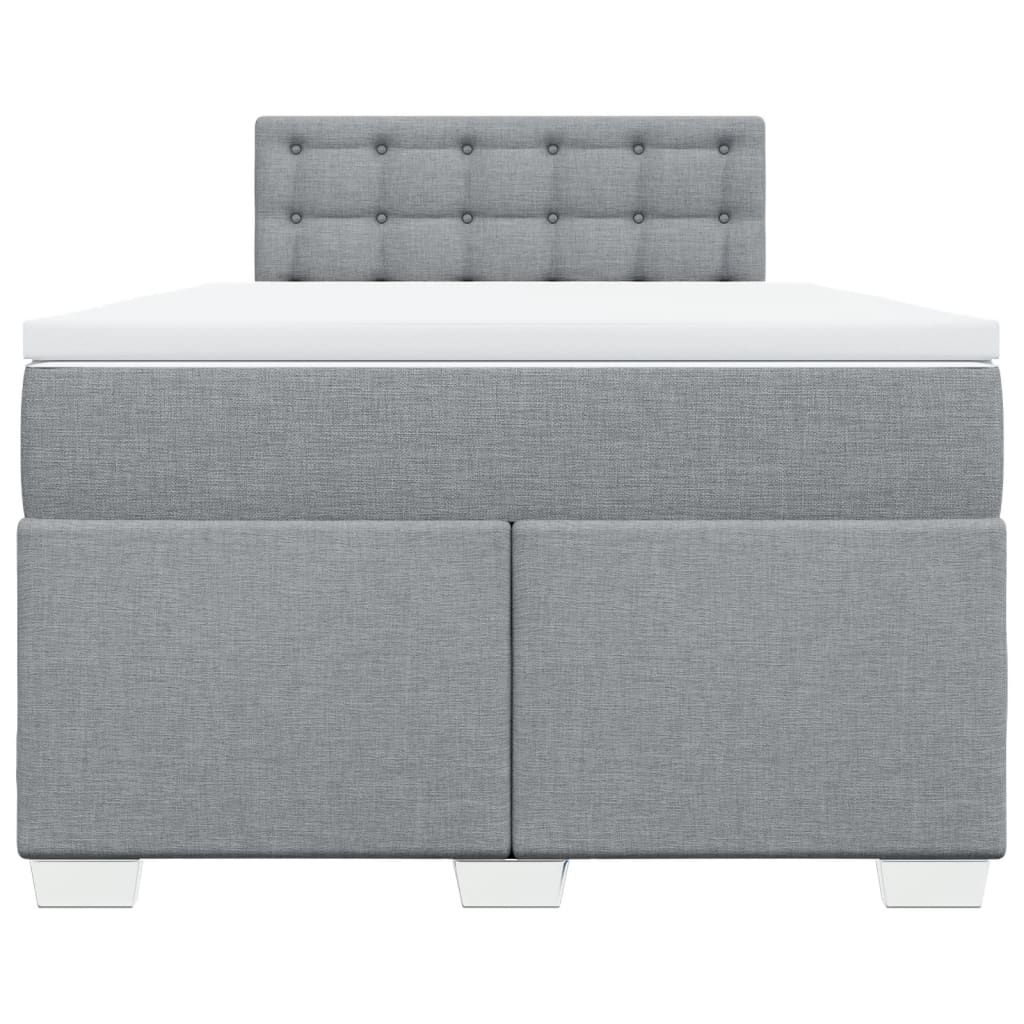 vidaXL Κρεβάτι Boxspring με Στρώμα Ανοιχτό Γκρι 120x190 εκ. Υφασμάτινο