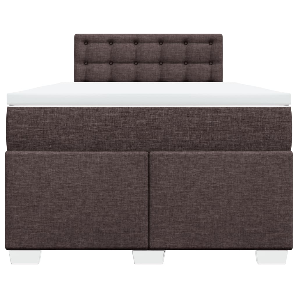 vidaXL Κρεβάτι Boxspring με Στρώμα Σκούρο Καφέ 120x190 εκ Υφασμάτινο