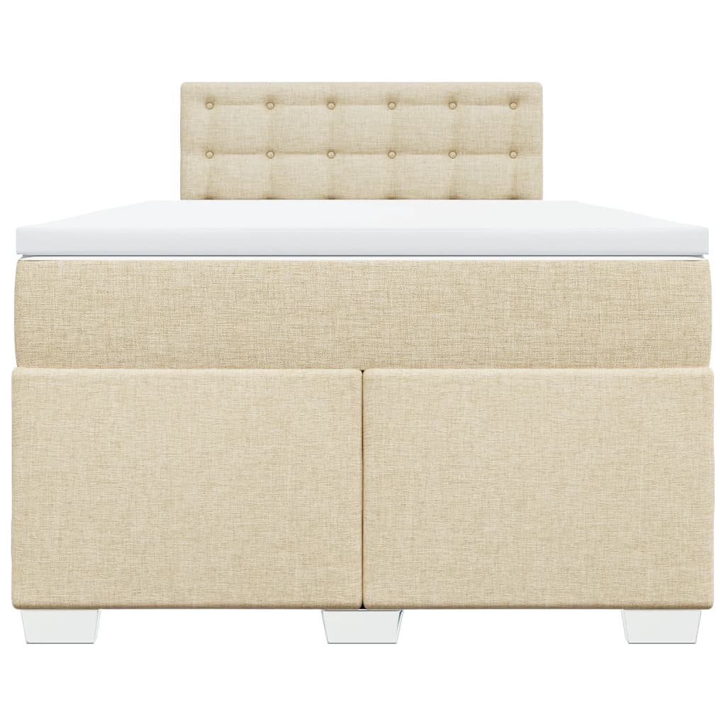 vidaXL Κρεβάτι Boxspring με Στρώμα Κρεμ 120x190 εκ. Υφασμάτινο