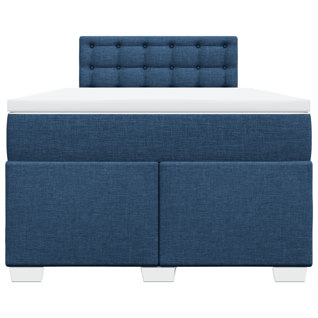 vidaXL Κρεβάτι Boxspring με Στρώμα Μπλε 120x190 εκ. Υφασμάτινο