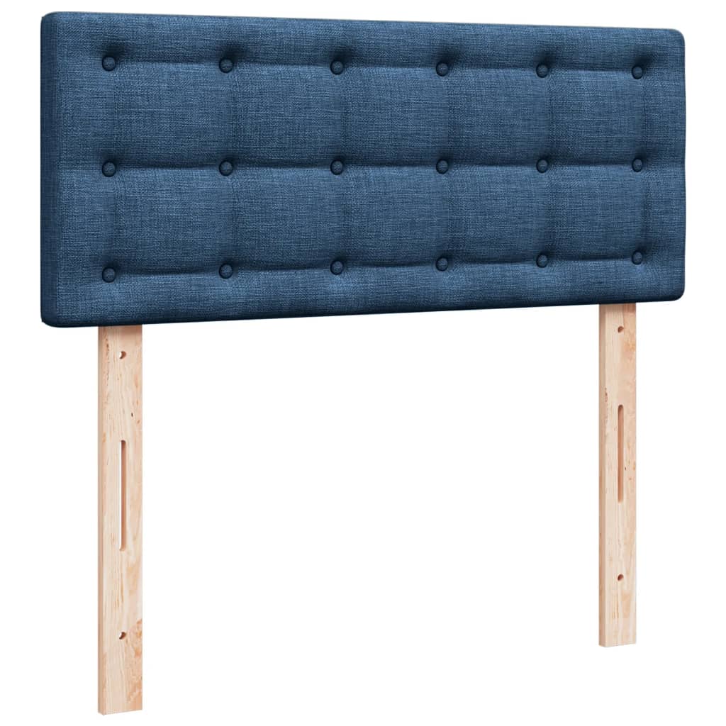 vidaXL Κρεβάτι Boxspring με Στρώμα Μπλε 120x190 εκ. Υφασμάτινο