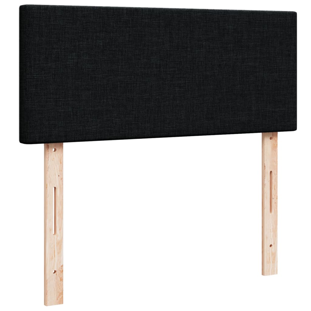 vidaXL Κρεβάτι Boxspring με Στρώμα Μαύρο 120x200 εκ. Υφασμάτινο