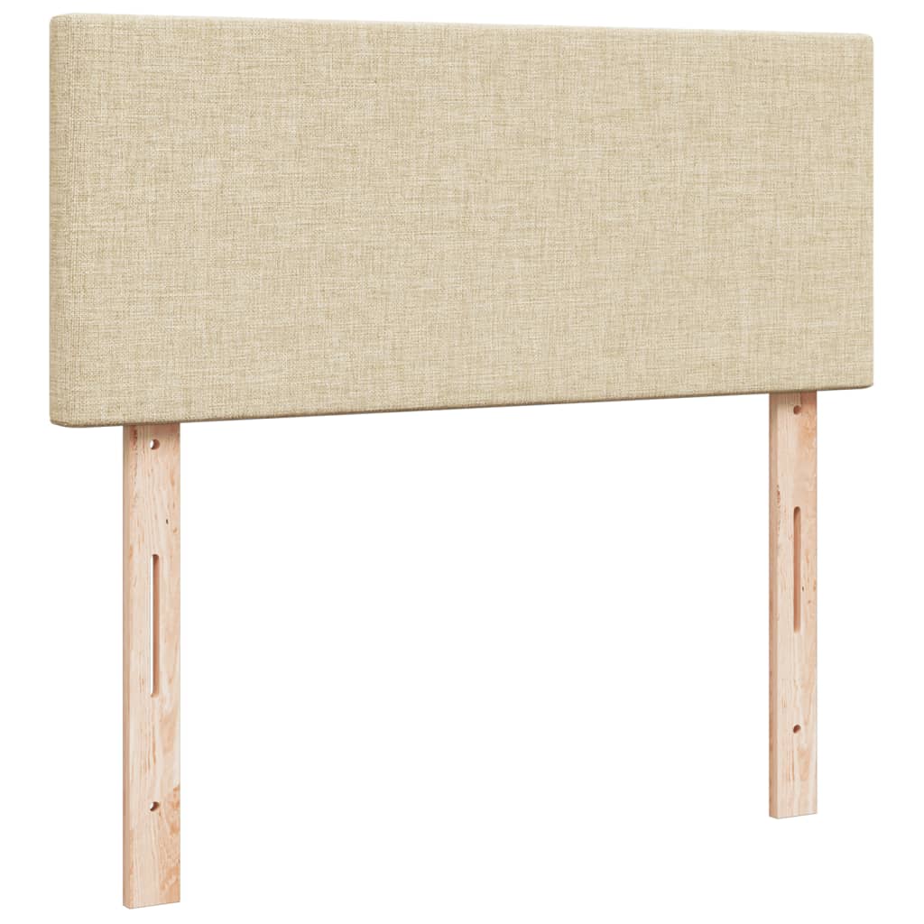vidaXL Κρεβάτι Boxspring με Στρώμα Κρεμ 120x200 εκ. Υφασμάτινο
