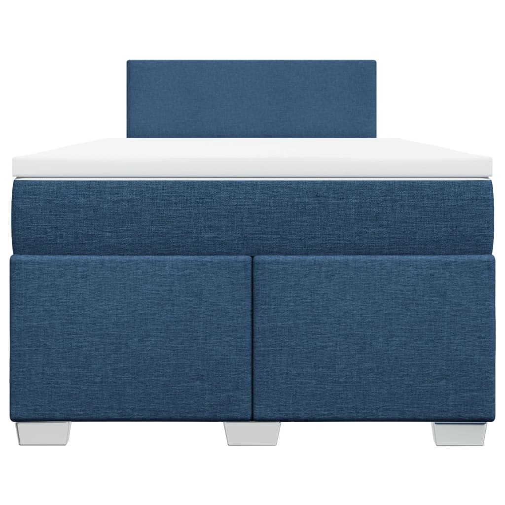 vidaXL Κρεβάτι Boxspring με Στρώμα Μπλε 120x200 εκ. Υφασμάτινο
