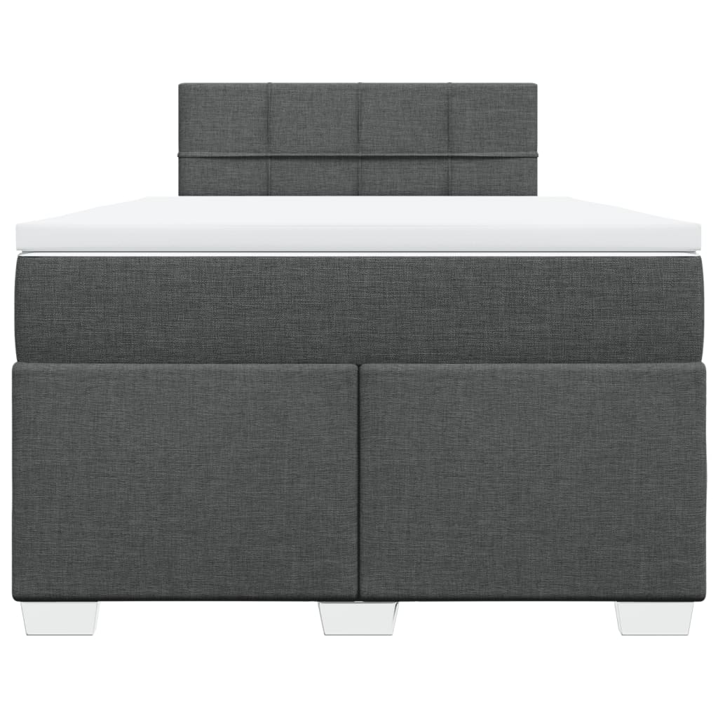 vidaXL Κρεβάτι Boxspring με Στρώμα Σκούρο Γκρι 120x200 εκ. Υφασμάτινο