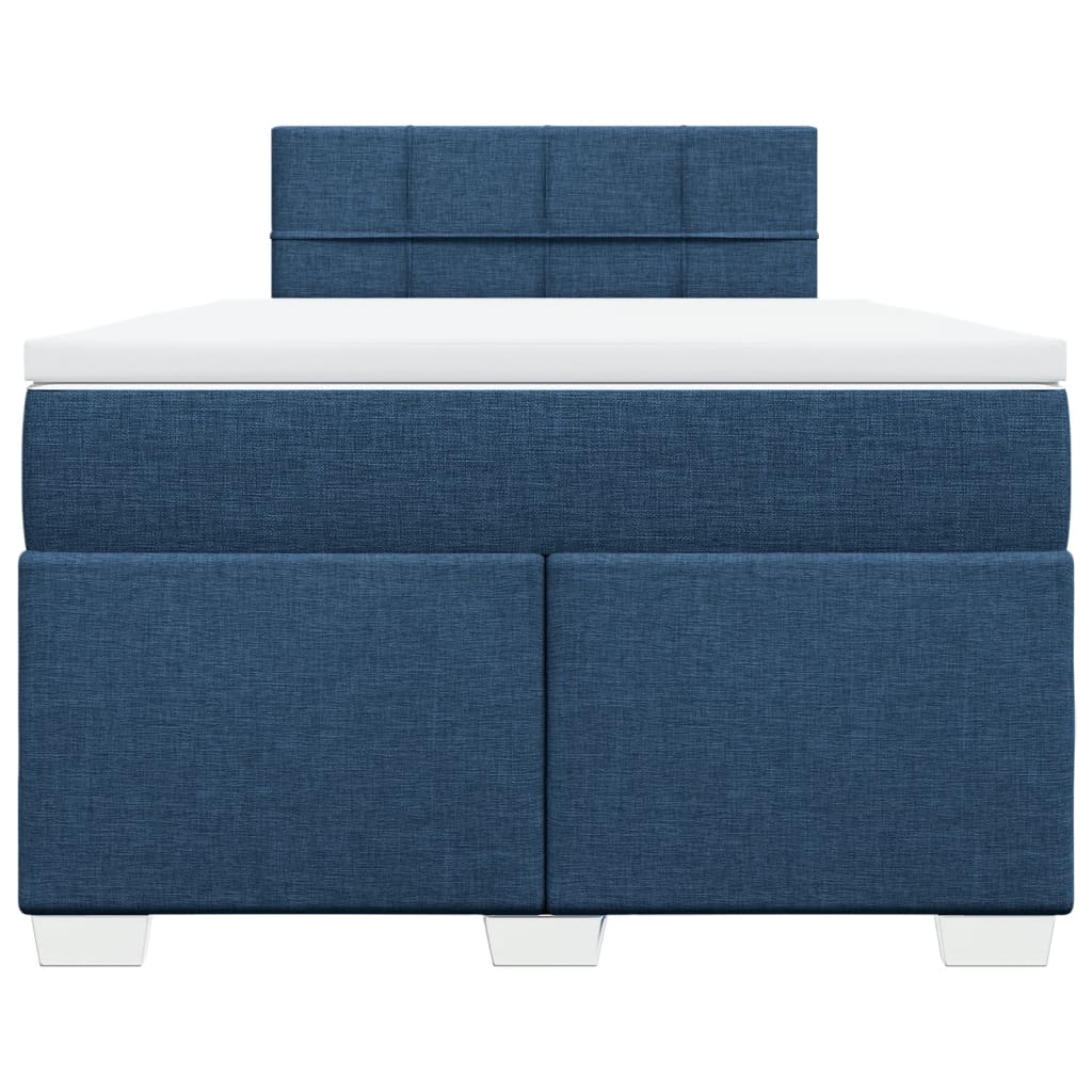 vidaXL Κρεβάτι Boxspring με Στρώμα Μπλε 120x200 εκ. Υφασμάτινο