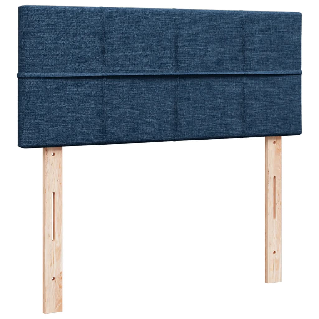 vidaXL Κρεβάτι Boxspring με Στρώμα Μπλε 120x200 εκ. Υφασμάτινο