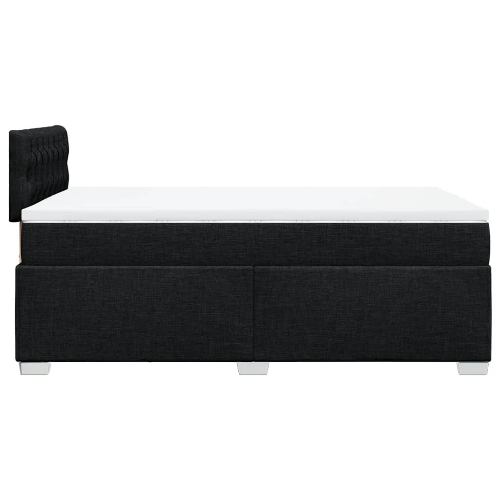 vidaXL Κρεβάτι Boxspring με Στρώμα Μαύρο 120x200 εκ. Υφασμάτινο
