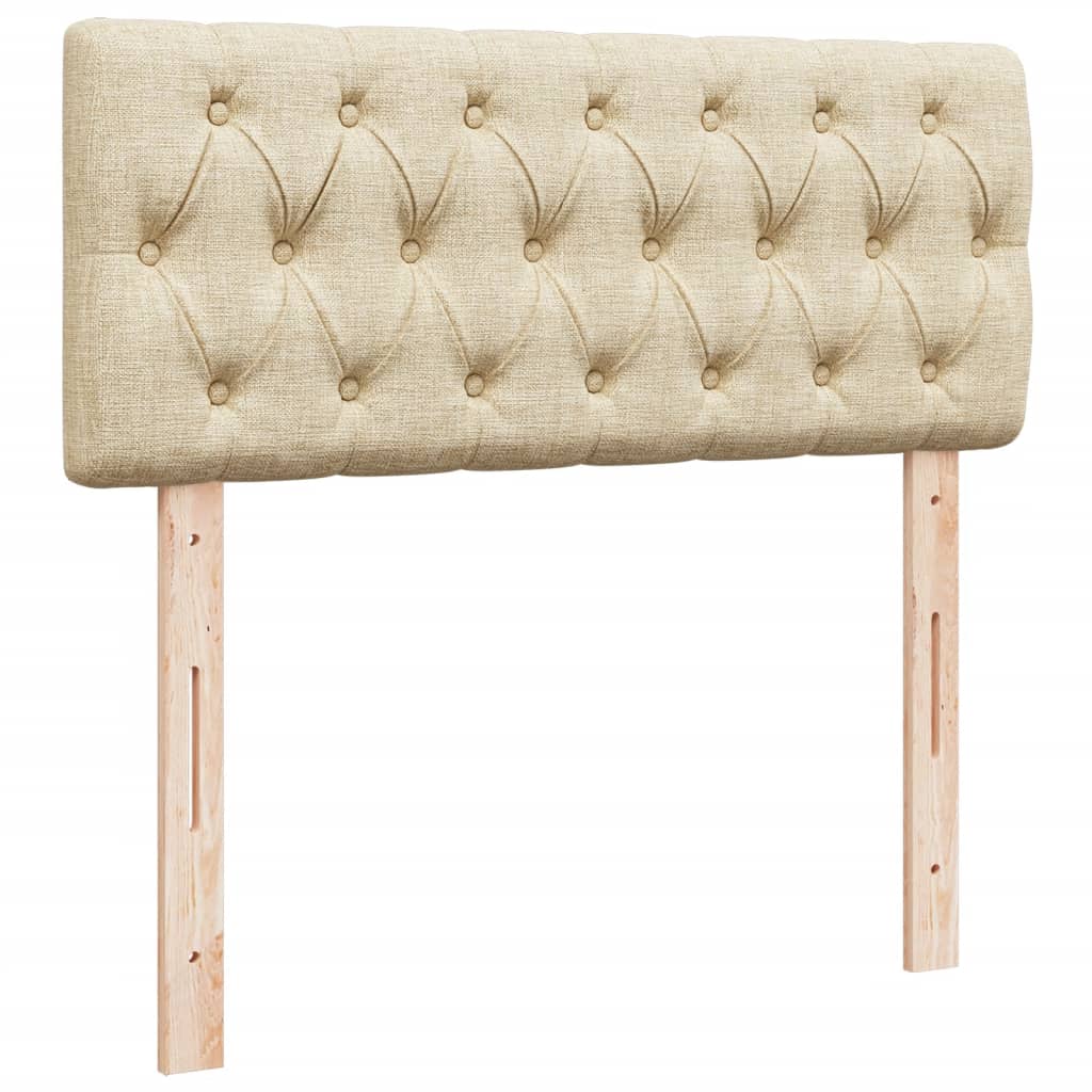 vidaXL Κρεβάτι Boxspring με Στρώμα Κρεμ 120x200 εκ. Υφασμάτινο
