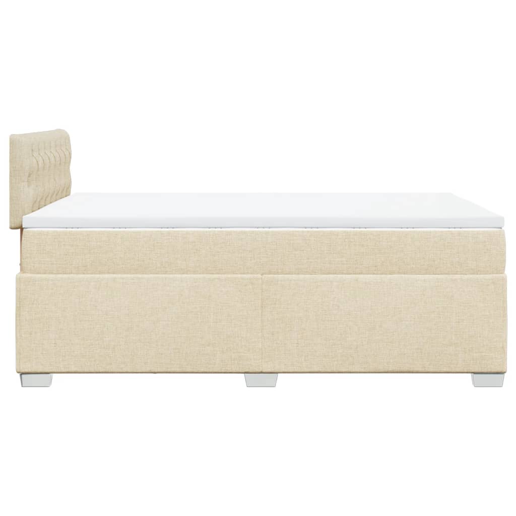 vidaXL Κρεβάτι Boxspring με Στρώμα Κρεμ 120x200 εκ. Υφασμάτινο