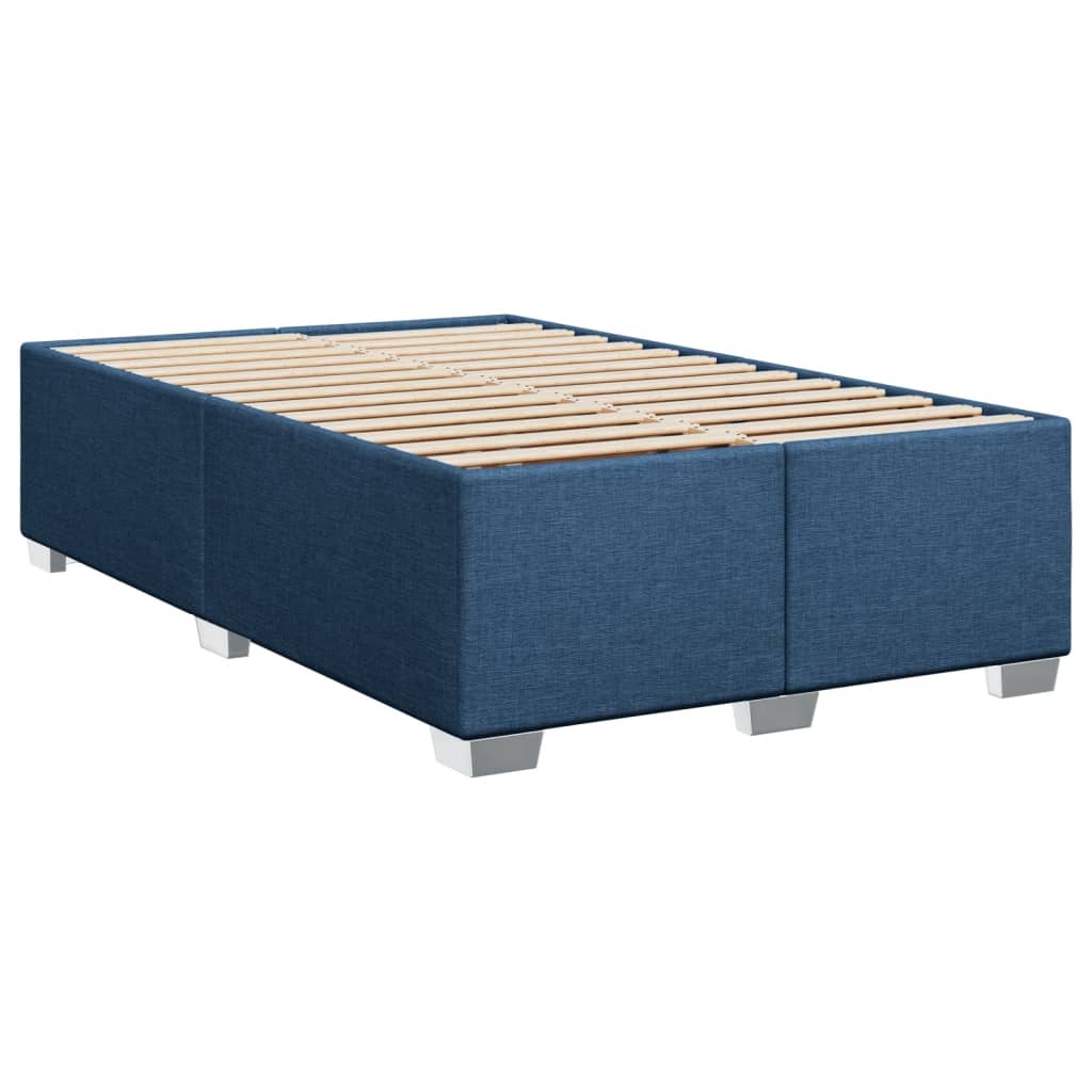 vidaXL Κρεβάτι Boxspring με Στρώμα Μπλε 120x200 εκ. Υφασμάτινο