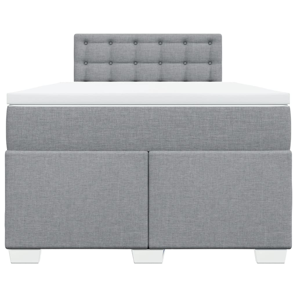 vidaXL Κρεβάτι Boxspring με Στρώμα Ανοιχτό Γκρι 120x200 εκ. Υφασμάτινο