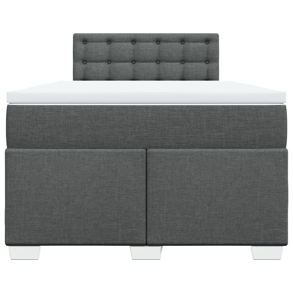 vidaXL Κρεβάτι Boxspring με Στρώμα Σκούρο Γκρι 120x200 εκ. Υφασμάτινο
