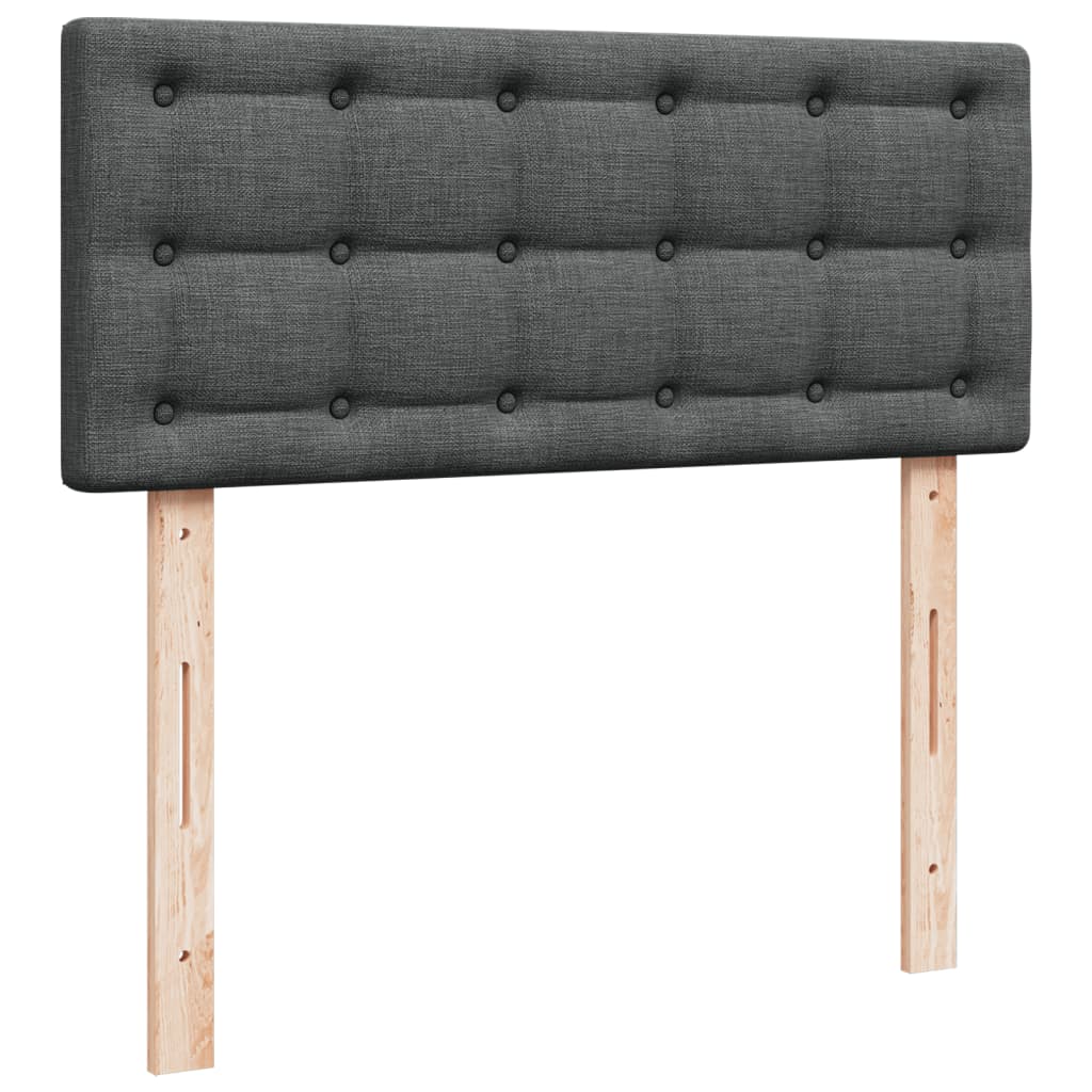 vidaXL Κρεβάτι Boxspring με Στρώμα Σκούρο Γκρι 120x200 εκ. Υφασμάτινο