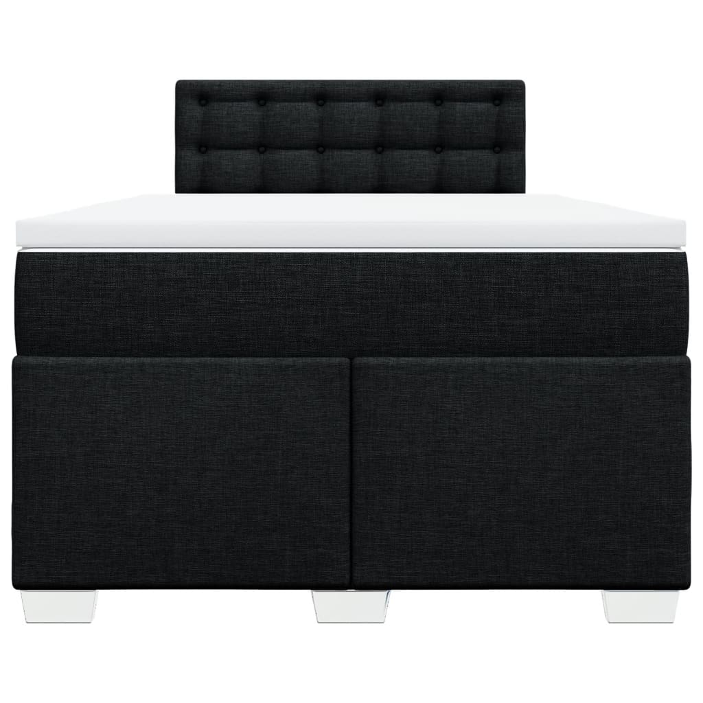 vidaXL Κρεβάτι Boxspring με Στρώμα Μαύρο 120x200 εκ. Υφασμάτινο