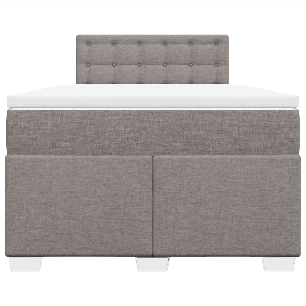 vidaXL Κρεβάτι Boxspring με Στρώμα Taupe 120x200 εκ. Υφασμάτινο